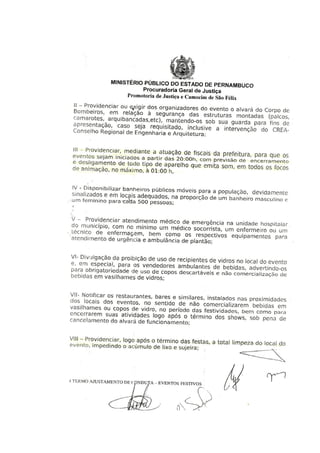 TERMO DE AJUSTAMENTO DE CONDUTA - EVENTOS