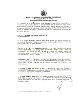 TERMO DE AJUSTAMENTO DE CONDUTA - EVENTOS