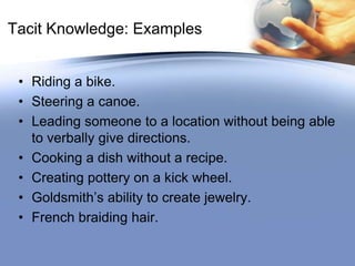 Tacit knowledge | PPTX