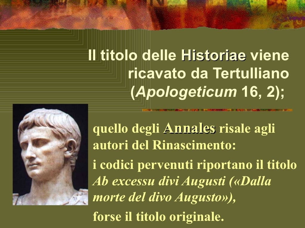 Tacito Historiae Annales