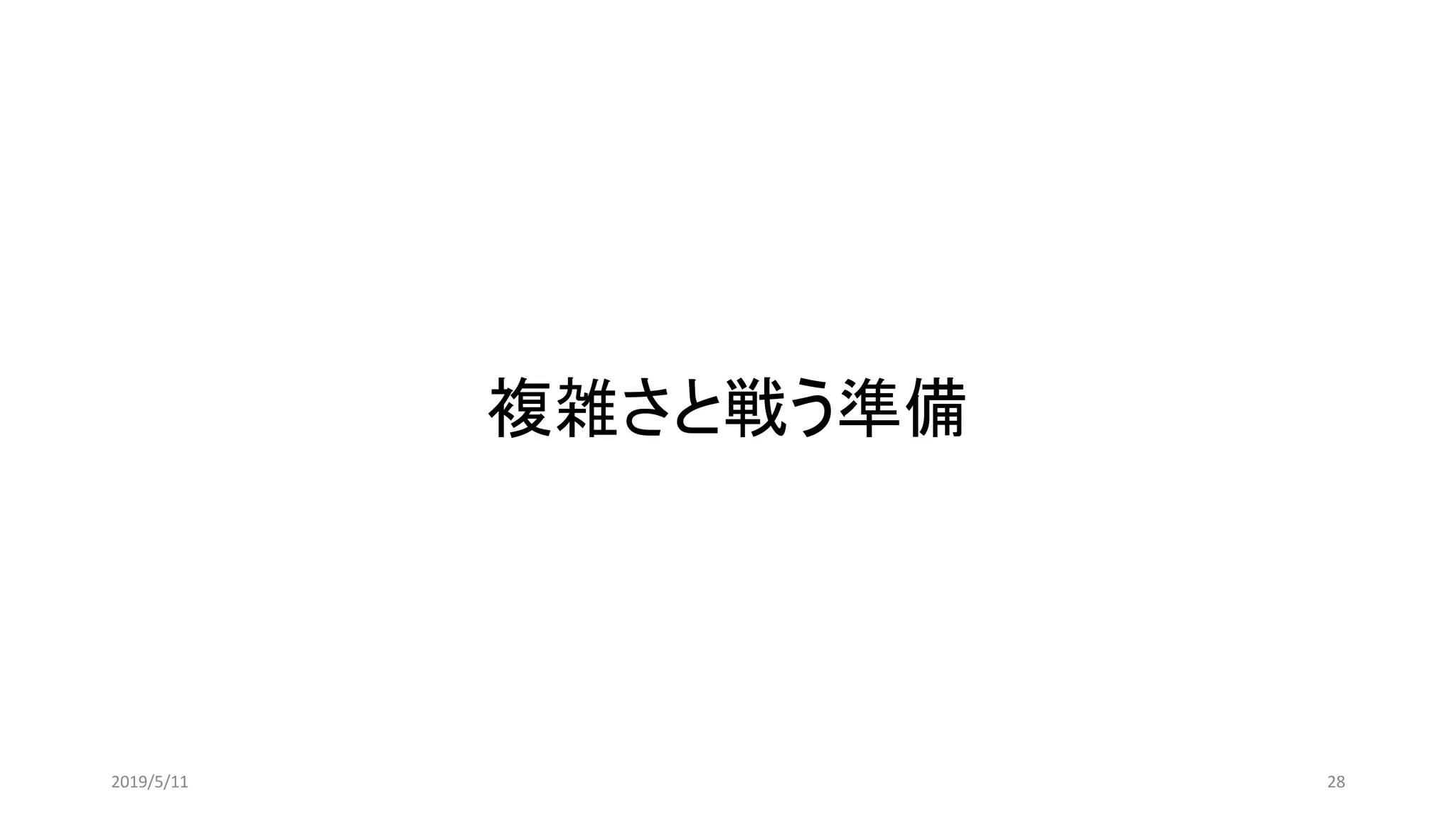 複雑さと戦う準備
282019/5/11
 