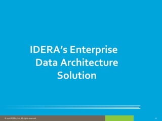 12© 2016 IDERA, Inc. All rights reserved.
IDERA’s Enterprise
Data Architecture
Solution
 