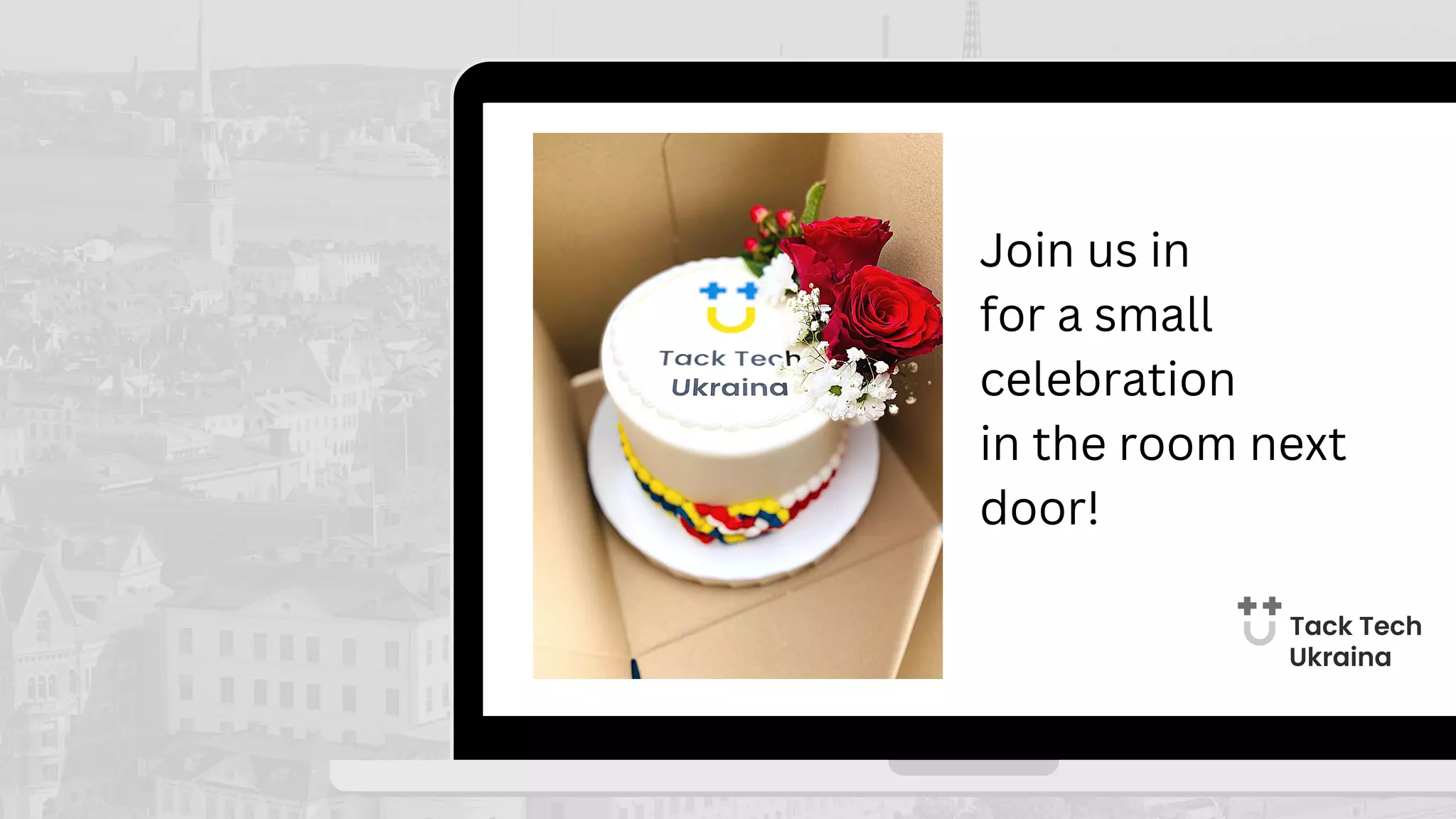 Join us in
for a small
celebration
in the room next
door!
 