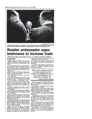 (Tacoma News Tribune: Russian ambassador urges businesses to increase trade