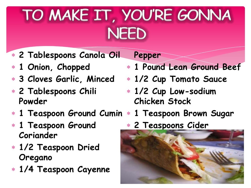 RECETA DE TACOS RECIPE ABOUT TACOS