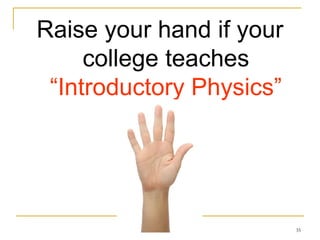 Raise your hand if your college teaches  “Introductory Physics” 