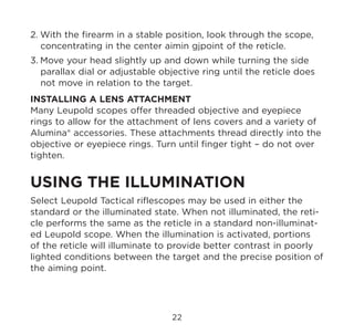 Instruction manual | Leupold Tactical Rifle Scope | Optics Trade | PDF
