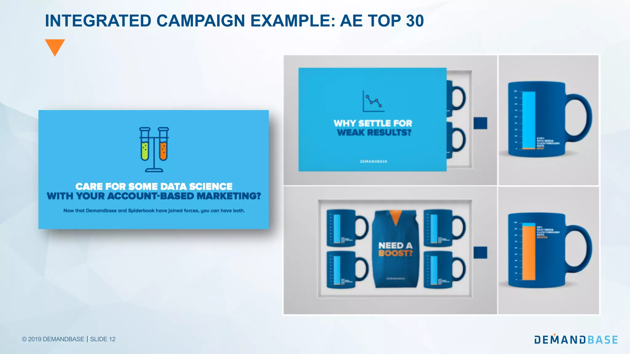 © 2019 DEMANDBASE｜SLIDE 12
INTEGRATED CAMPAIGN EXAMPLE: AE TOP 30
 