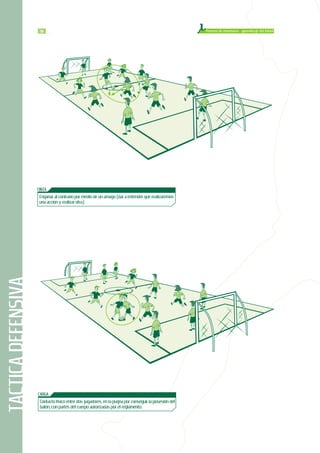 TACTICADEFENSIVA Proceso de enseñanza - aprendizaje del fútbol5500
CARGA
Contacto físico entre dos jugadores, en la pugna por conseguir la posesión del
balón, con partes del cuerpo autorizadas por el reglamento.
FINTA
Engañar al contrario por medio de un amago (dar a entender que realizaremos
una acción y realizar otra).
 