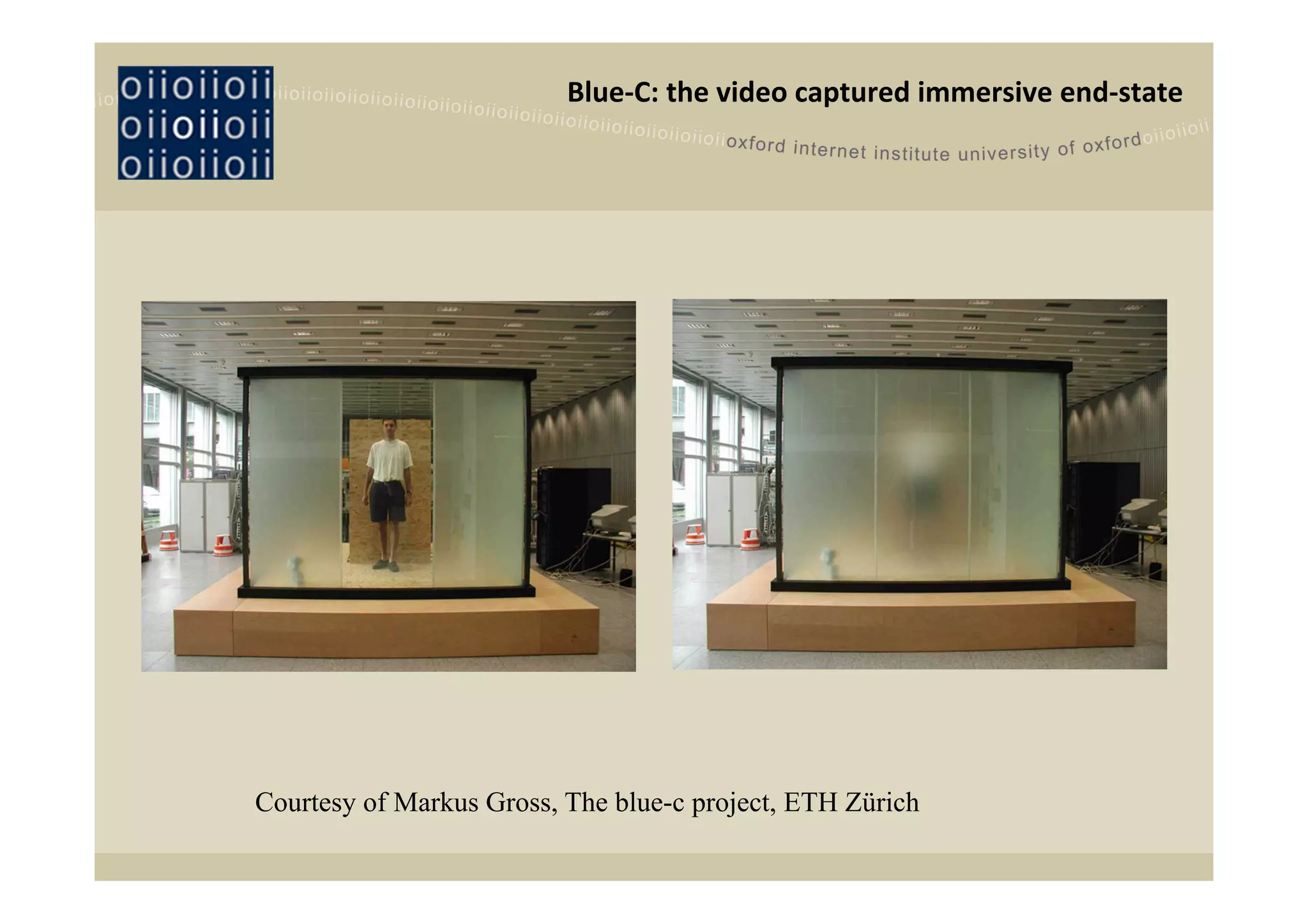 Blue‐C: the video captured immersive end‐state




Courtesy of Markus Gross, The blue-c project, ETH Zürich
 