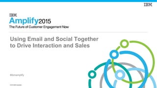 © 2015 IBM Corporation
#ibmamplify
Using Email and Social Together
to Drive Interaction and Sales
 