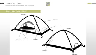 START BACKNEXTTENTS AND TARPS
RECOVERY · ONE MAN · TWO MAN · 4-6 MAN · TARP · RESCUE COVER
TACR1 RECOVERY TENT
 