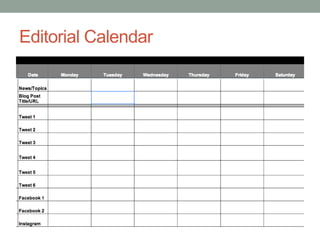 Editorial Calendar
 