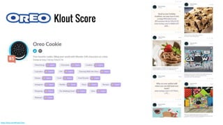Klout Score
https://klout.com/#/user/Oreo
 