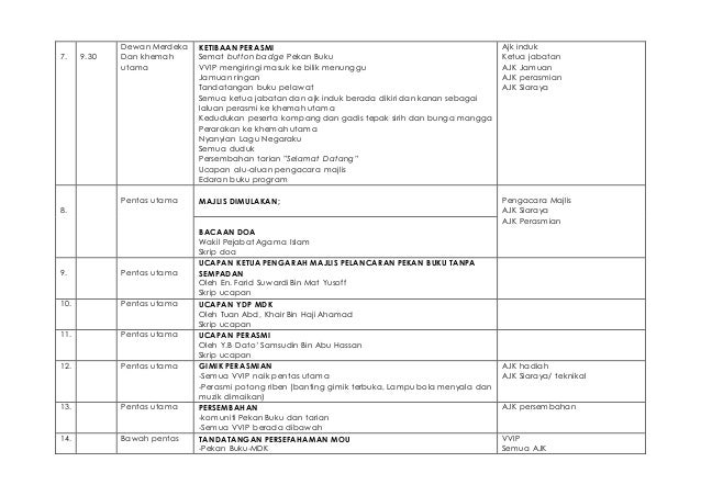 Tadbir urus majlis pelancaran pekan buku