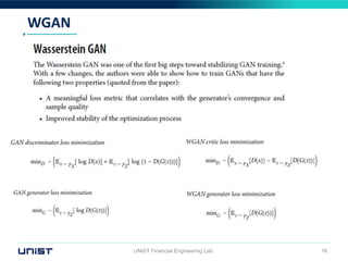 WGAN
UNIST Financial Engineering Lab. 18
 