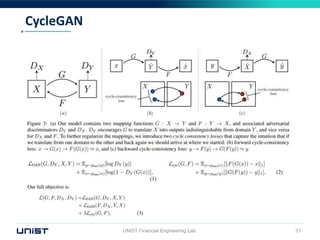 CycleGAN
UNIST Financial Engineering Lab. 31
 