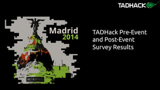 TADHack Pre-Event
and Post-Event
Survey Results 	
 