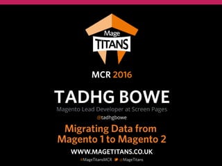 Tadhg Bowe | Screen Pages | November 2016
Mage Titans 2016 - Manchester
 