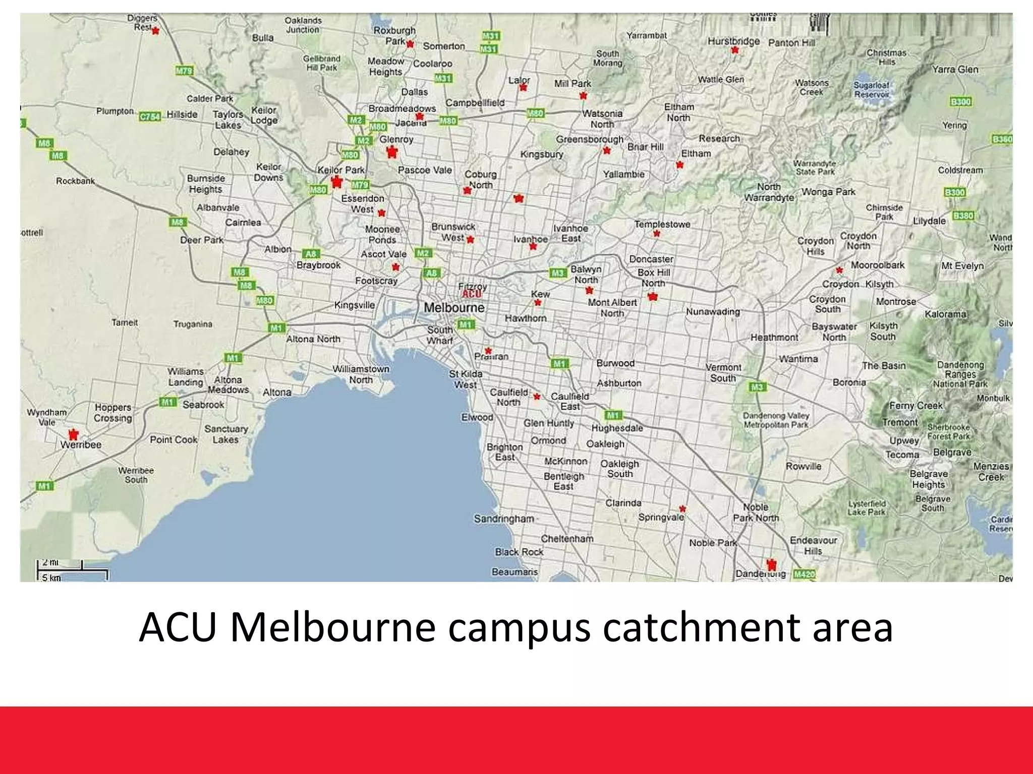 ACU Melbourne campus catchment area 