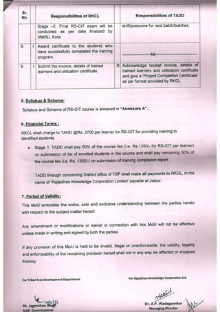 TSP Hostel MoU 2013_2014
