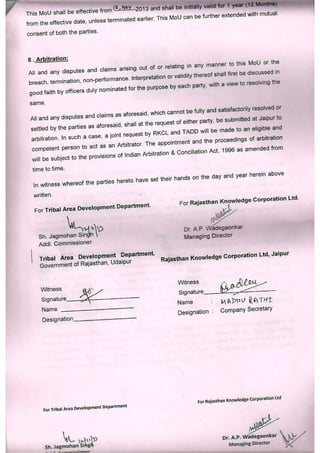 TSP Hostel MoU 2013_2014