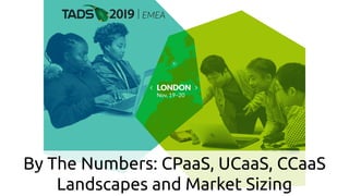 By The Numbers: CPaaS, UCaaS, CCaaS
Landscapes and Market Sizing
 