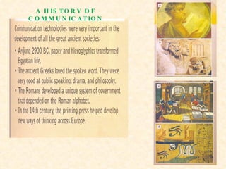 A HISTORY OF COMMUNICATION 