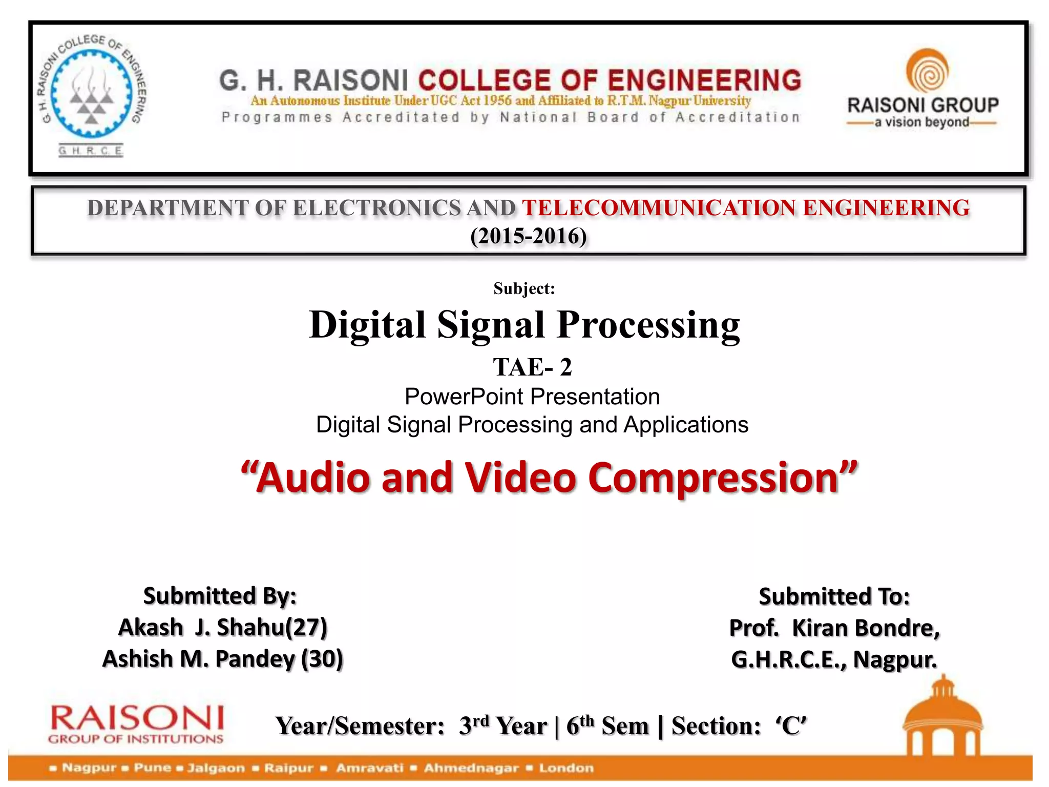 Audio and Video Compression | PPTX