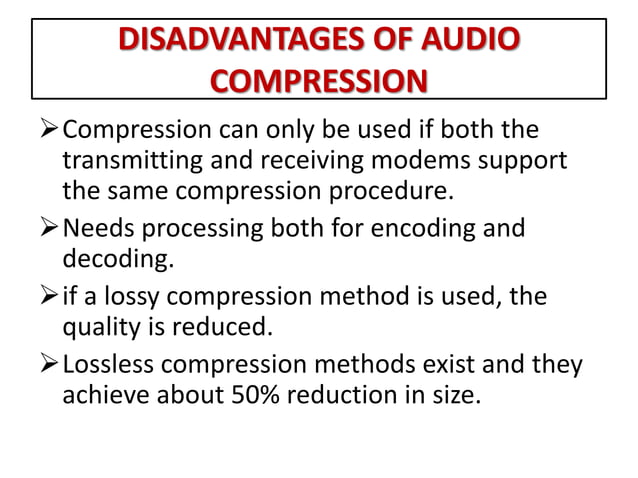Audio and Video Compression