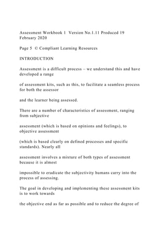 Assessment Introduction Examples TAE40116 Certificate IV in Training and Assessment .docx