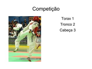 Competição
             Torax 1
             Tronco 2
             Cabeça 3
 