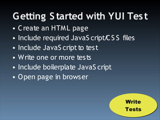 Test Driven Development With YUI Test (Ajax Experience 2008)
