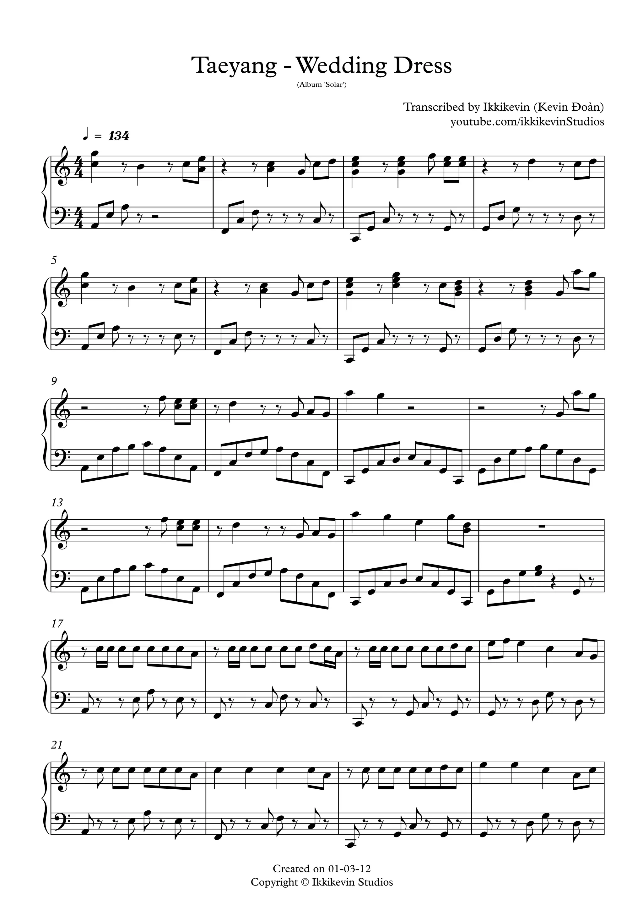 Taeyang wedding dress (transcribed by ikkikevin) | PDF Taeyang wedding dress (transcribed by ikkikevin) | PDF