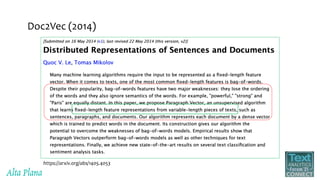 Doc2Vec (2014)
https://arxiv.org/abs/1405.4053
 