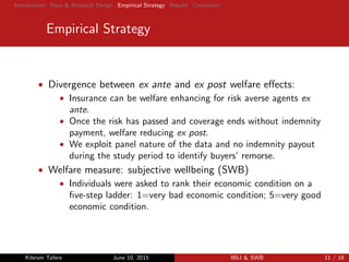 The subjective wellbeing gians from insurance that does not pay ou