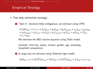The subjective wellbeing gians from insurance that does not pay ou
