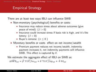 The subjective wellbeing gians from insurance that does not pay ou