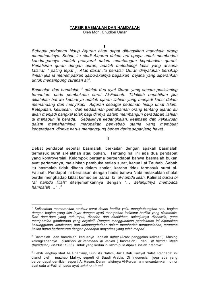 Tafsir Basmalah Dan Hamdalah