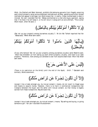 A compilation of the Abridged Tafsir Ibn Kathir Volumes 1 - 10  ( commentary of the meaning ) 