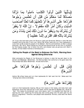 A compilation of the Abridged Tafsir Ibn Kathir Volumes 1 - 10  ( commentary of the meaning ) 