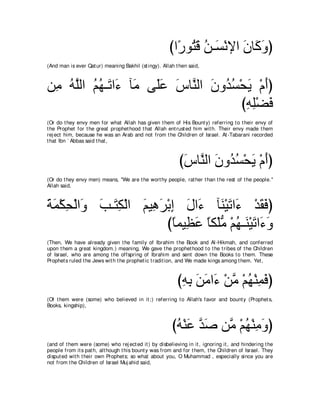 A compilation of the Abridged Tafsir Ibn Kathir Volumes 1 - 10  ( commentary of the meaning ) 