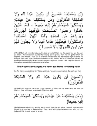 A compilation of the Abridged Tafsir Ibn Kathir Volumes 1 - 10  ( commentary of the meaning ) 