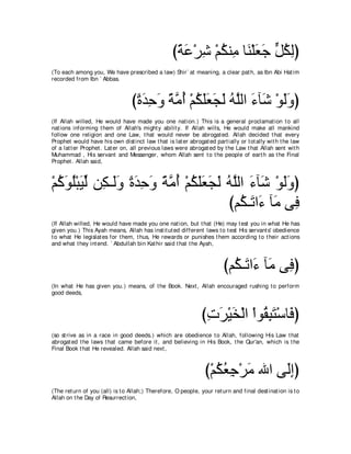 A compilation of the Abridged Tafsir Ibn Kathir Volumes 1 - 10  ( commentary of the meaning ) 