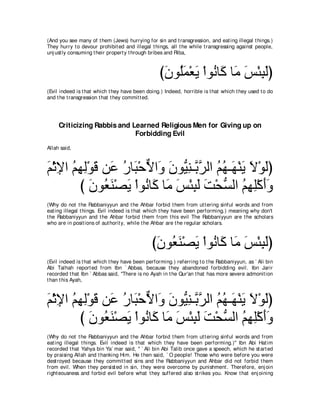 A compilation of the Abridged Tafsir Ibn Kathir Volumes 1 - 10  ( commentary of the meaning ) 