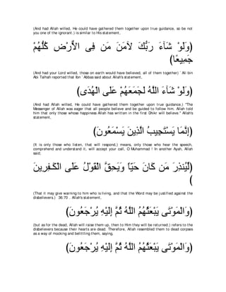 A compilation of the Abridged Tafsir Ibn Kathir Volumes 1 - 10  ( commentary of the meaning ) 