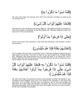 A compilation of the Abridged Tafsir Ibn Kathir Volumes 1 - 10  ( commentary of the meaning ) 