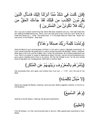 A compilation of the Abridged Tafsir Ibn Kathir Volumes 1 - 10  ( commentary of the meaning ) 