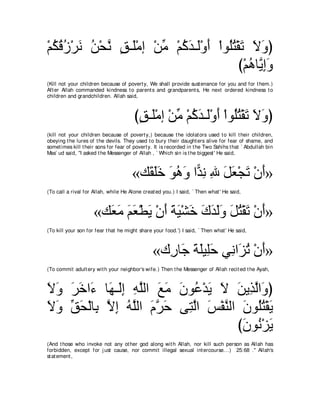 A compilation of the Abridged Tafsir Ibn Kathir Volumes 1 - 10  ( commentary of the meaning ) 