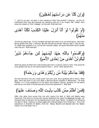 A compilation of the Abridged Tafsir Ibn Kathir Volumes 1 - 10  ( commentary of the meaning ) 